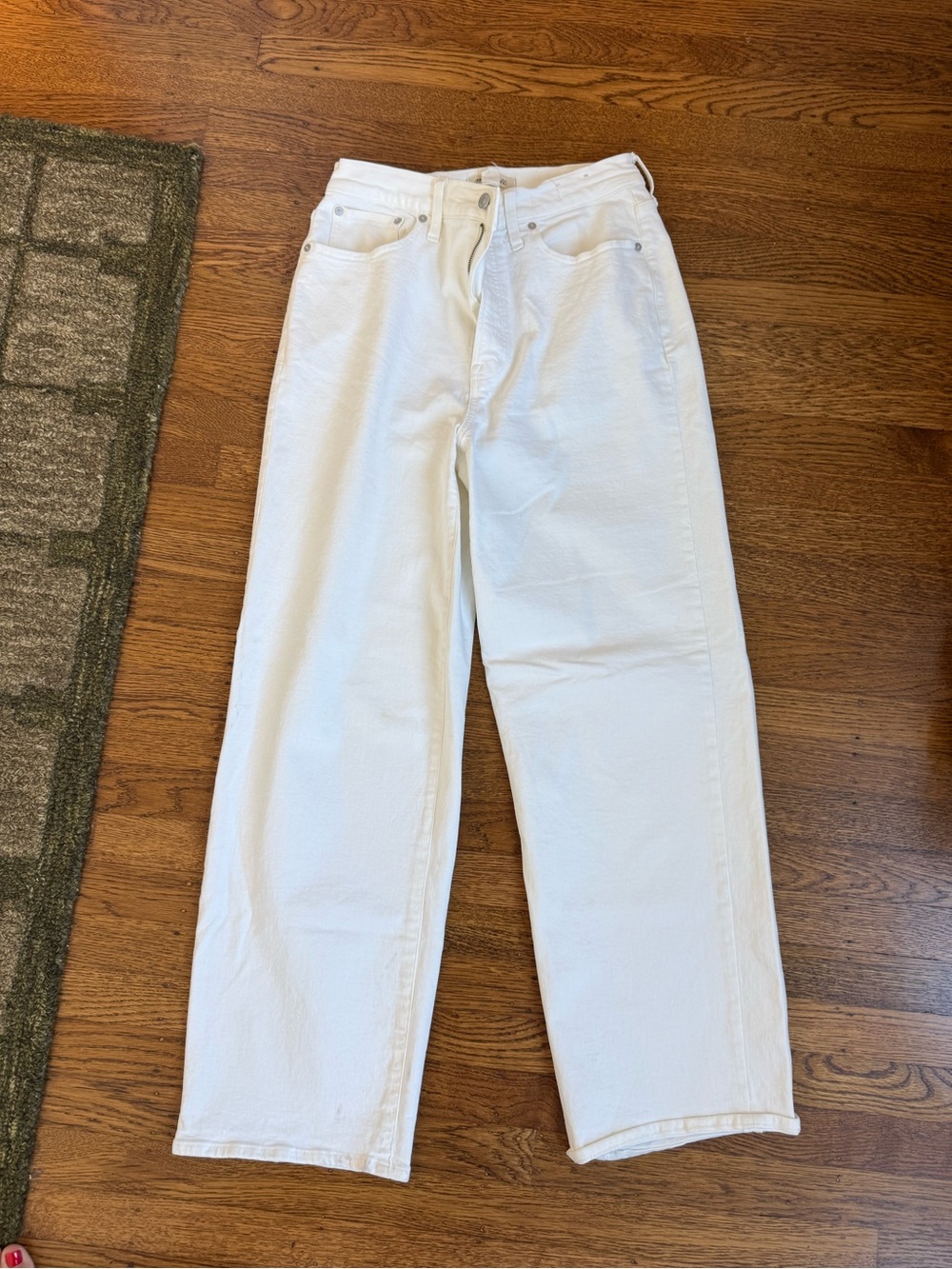Madewell Women's Perfect Vintage Crop White Straight-Leg Jeans